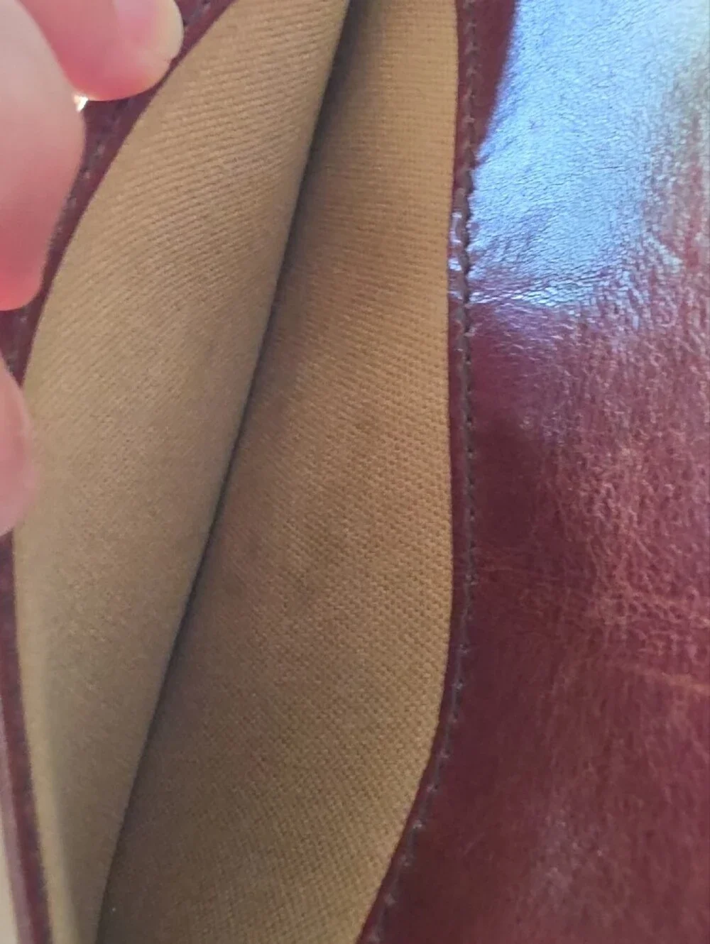 Ralph Lauren Cognac Brown Leather Clasp Wallet
